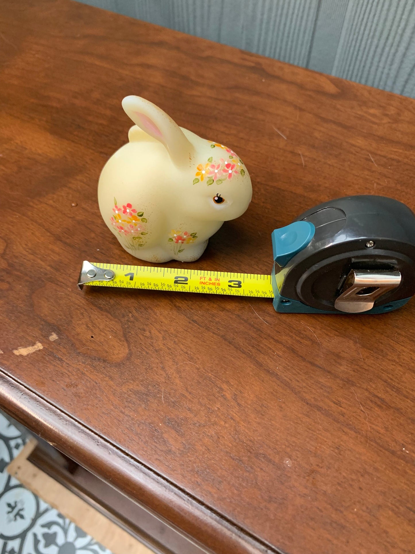 Fenton chubby bunny, hand painted signed with Fenton sticker