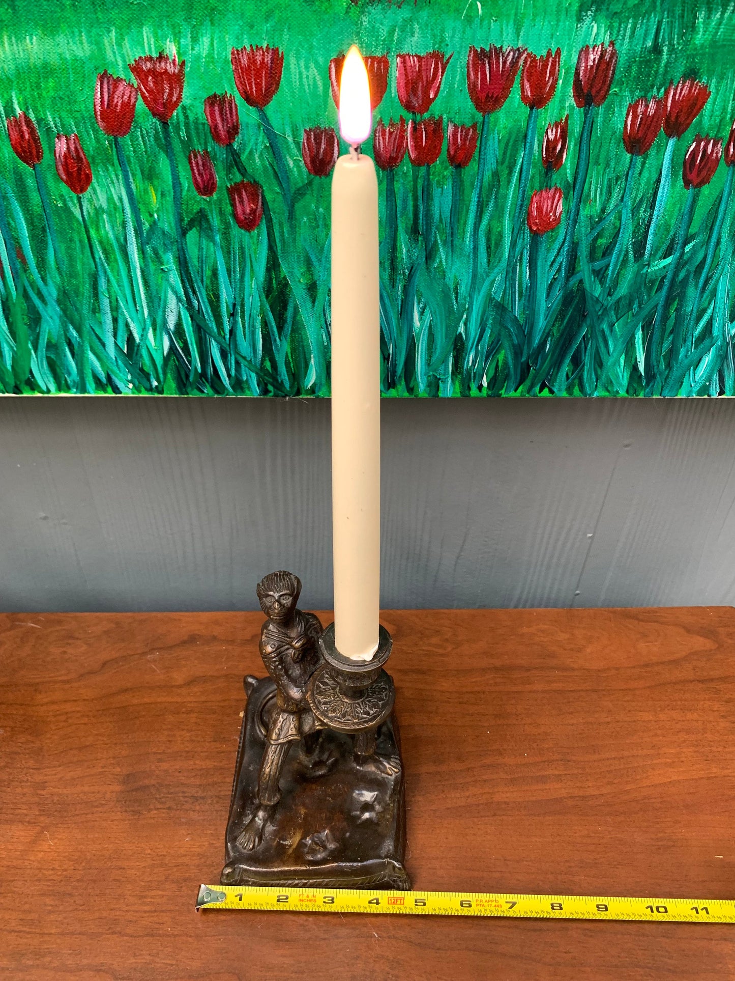 Bronze Monkey Candlestick Late 19th Century French