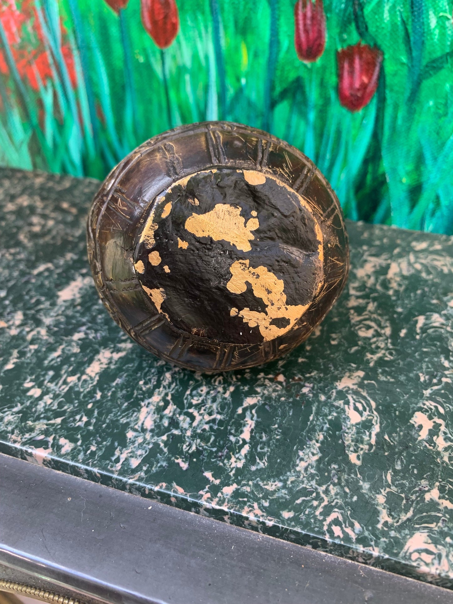 Rare Vintage Chicken or Bird Bronze Inkwell