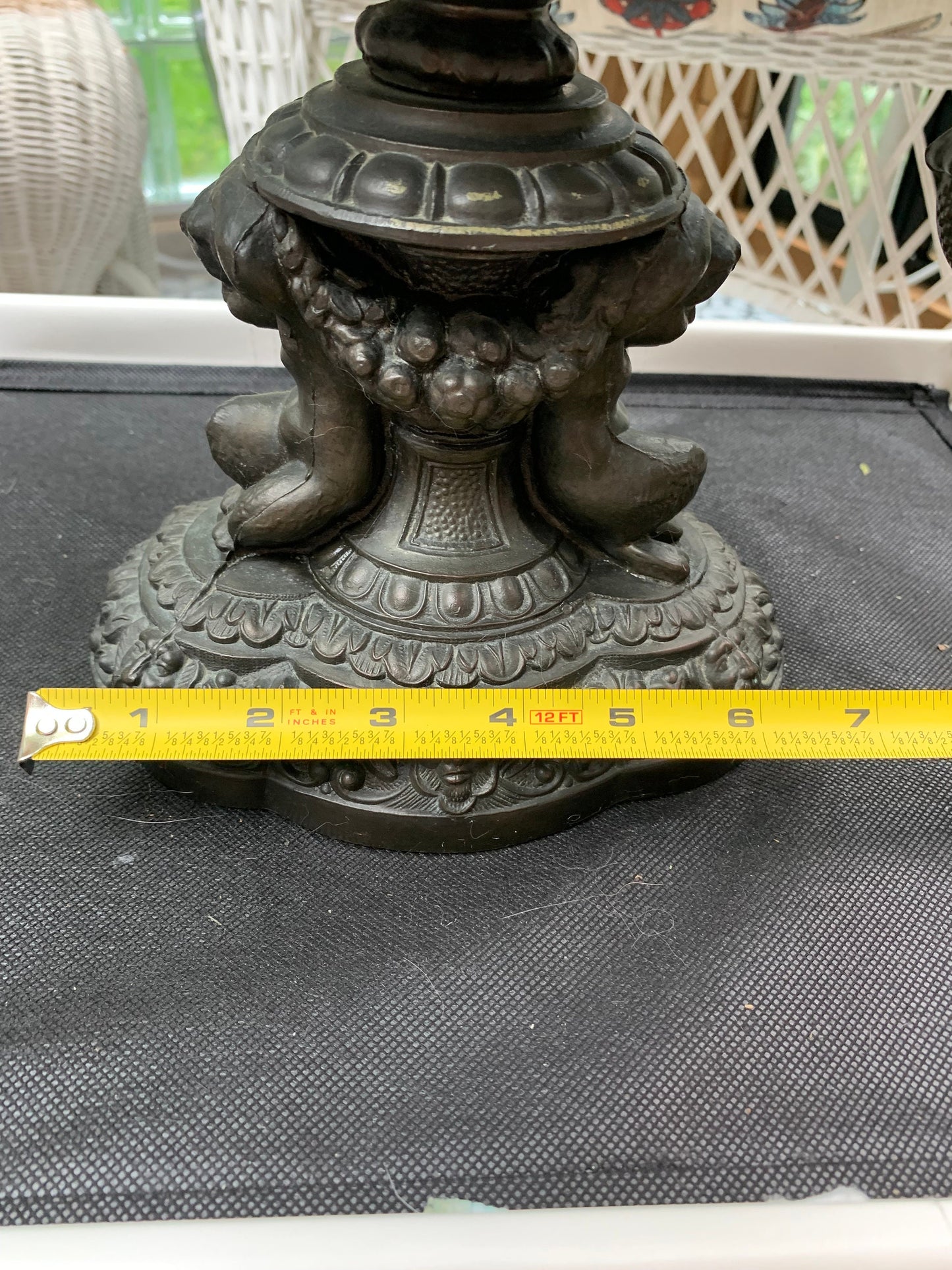 Bronze Vintage Converted Student Lamp with Custom Shade