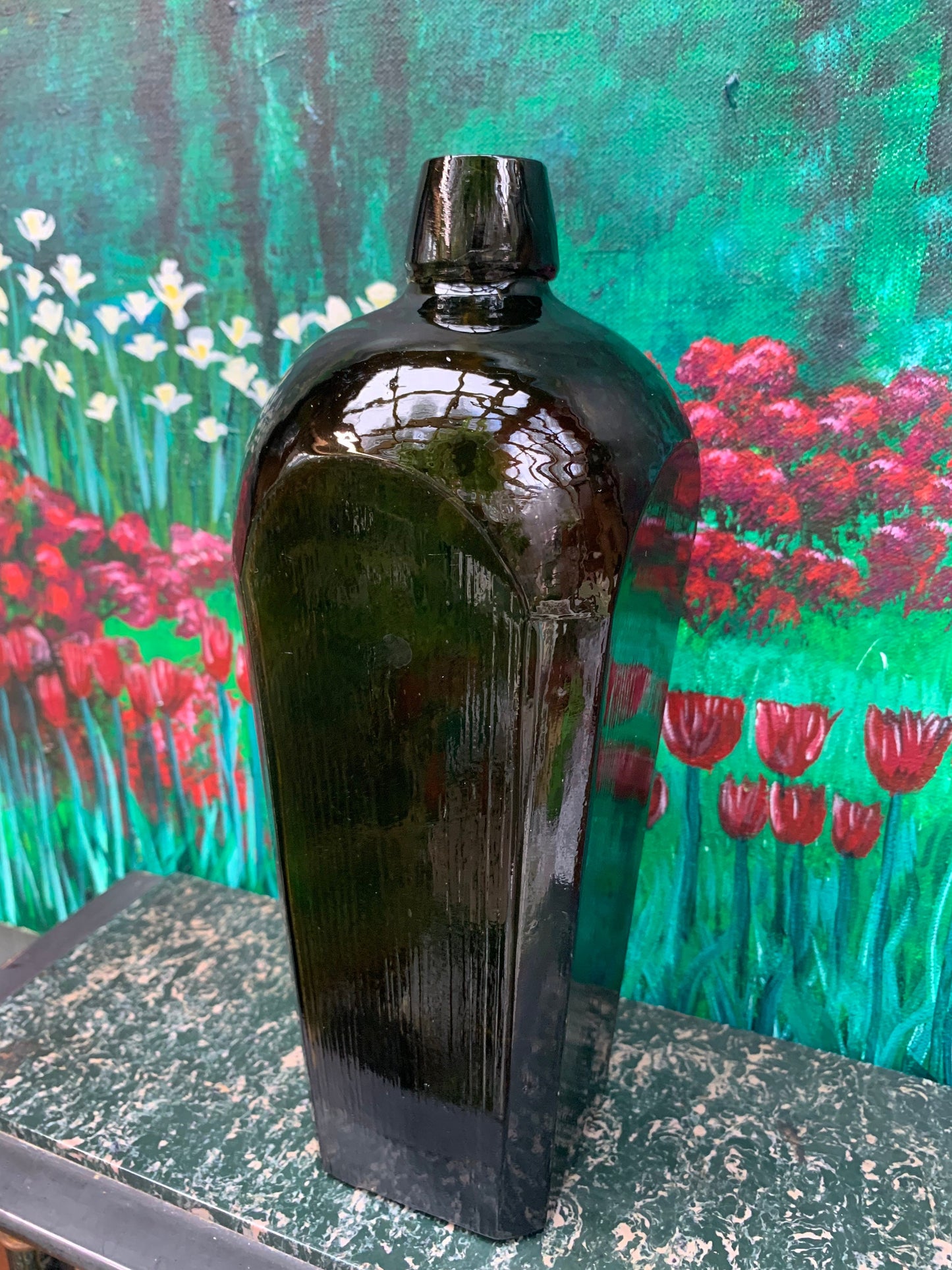 Antique 1860 - 1870 Case Gin Bottle with Anchor Stamp on the bottom