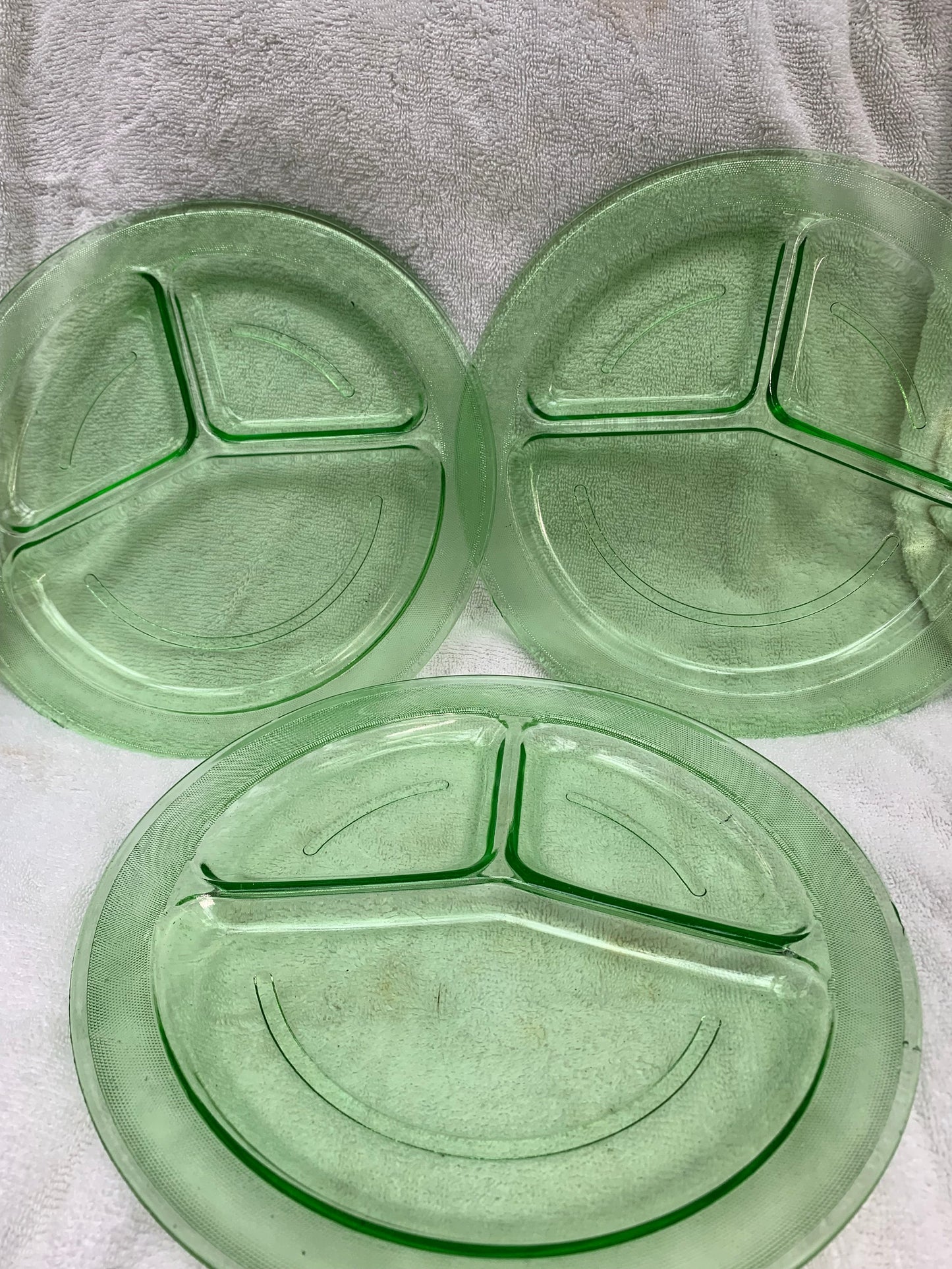 Uranium Glowing Glass Dinner Plates set of 3