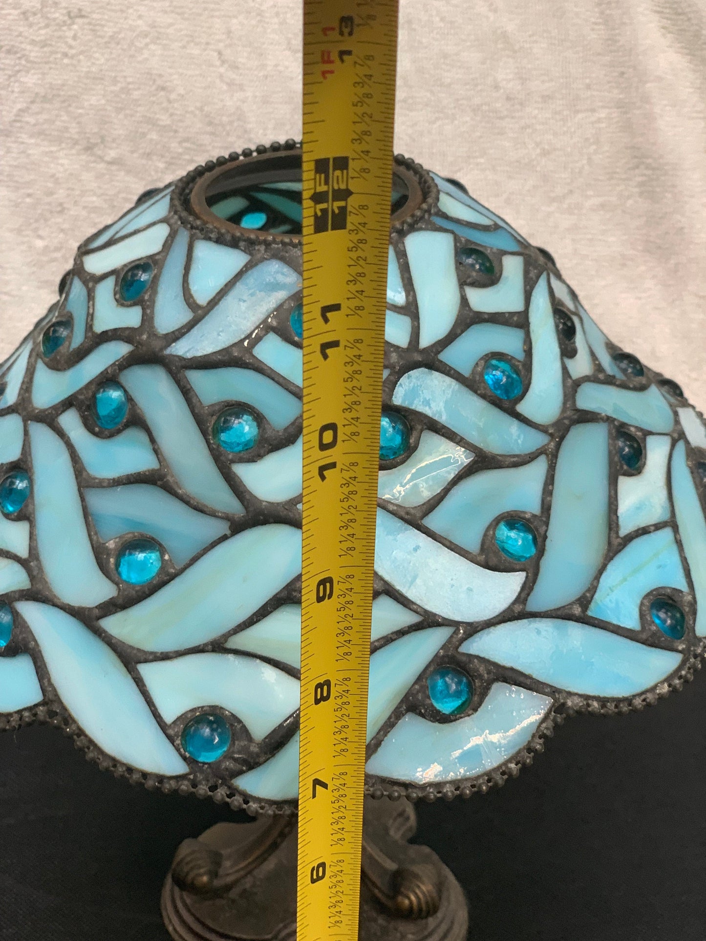 Blue Stained Glass tea light lamp