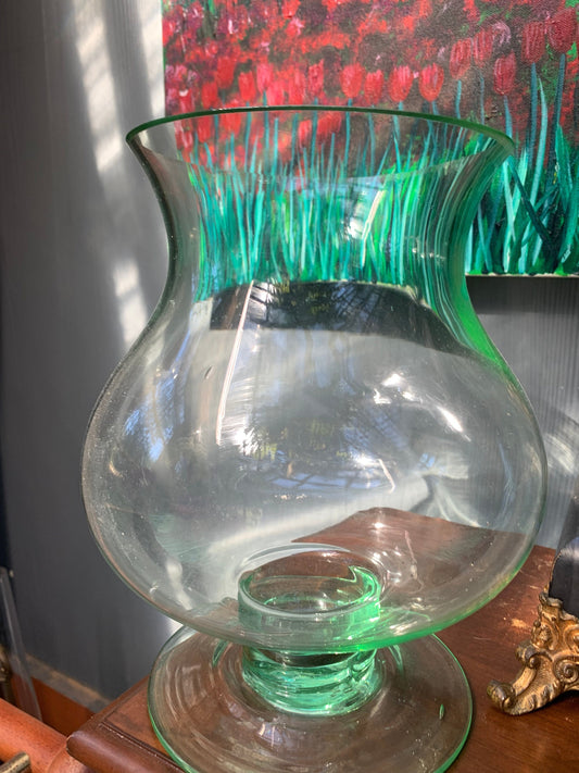 Giant Green Brandy Glass Fish Bowl or Vase