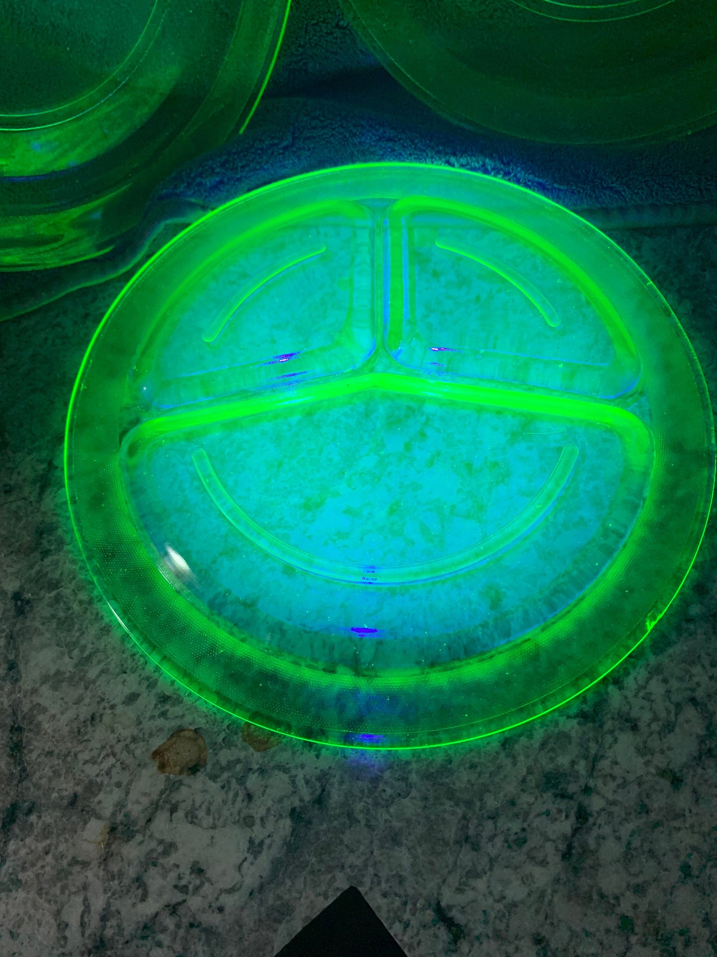 Uranium Glowing Glass Dinner Plates set of 3