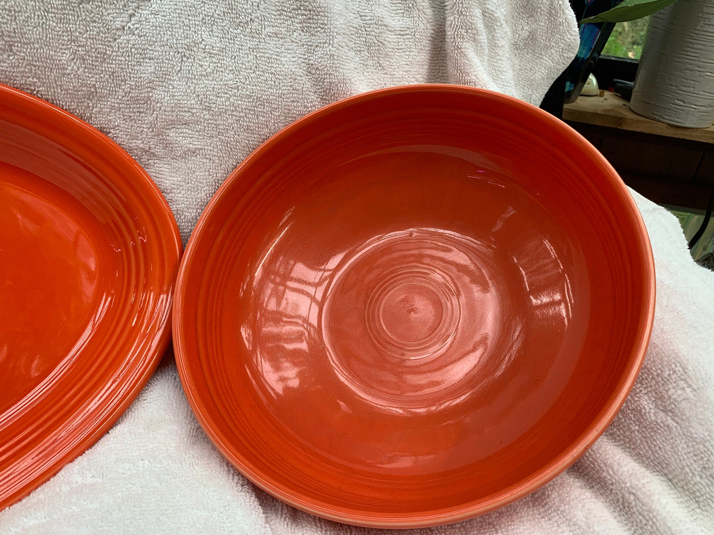 2 Large Orange Fiesta Ware Serving Dishes