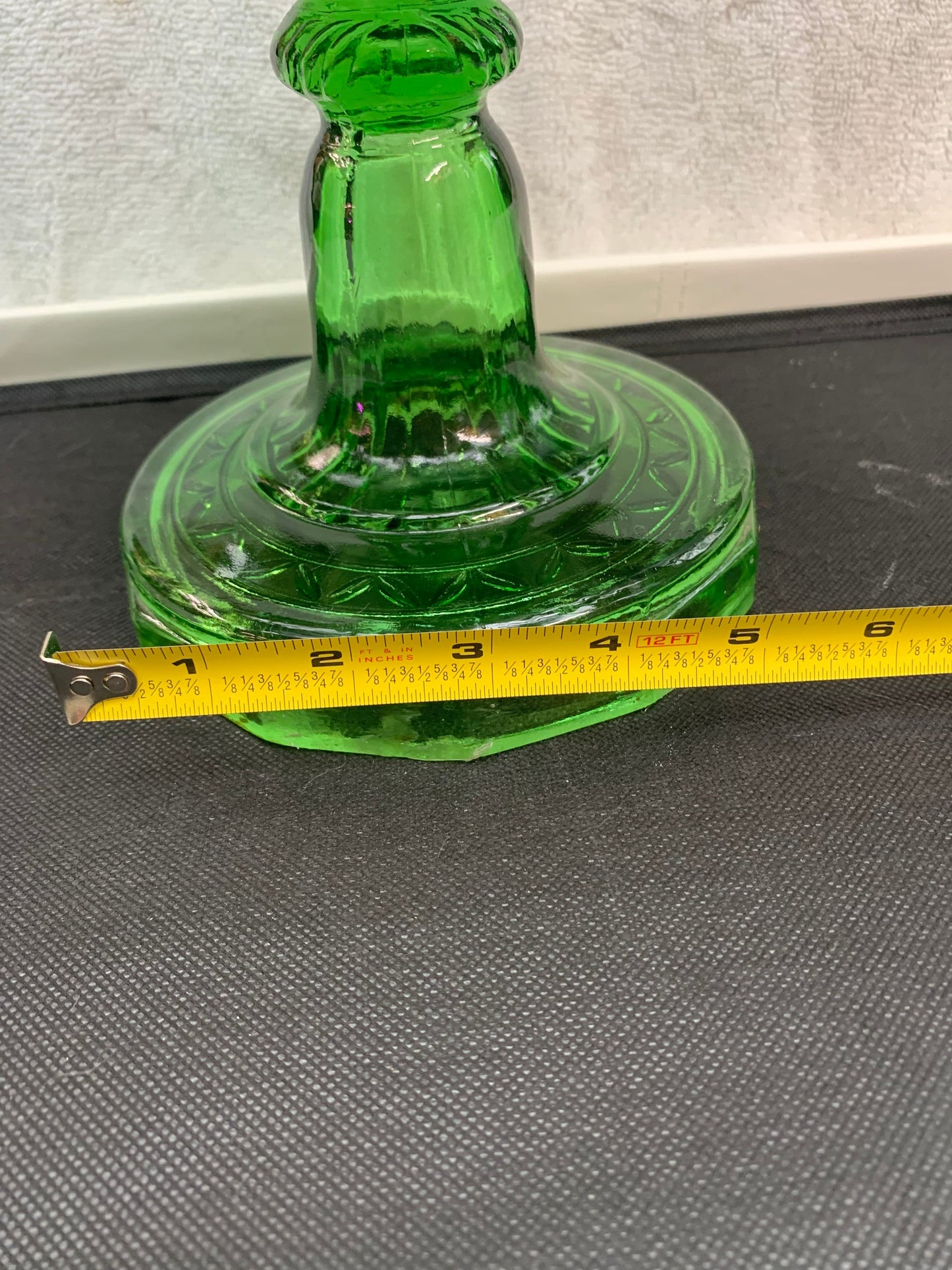 Aladdin Uranium Oil/Kerosene Green Crystal Washington Drape Bell Stem Lamp with Burner