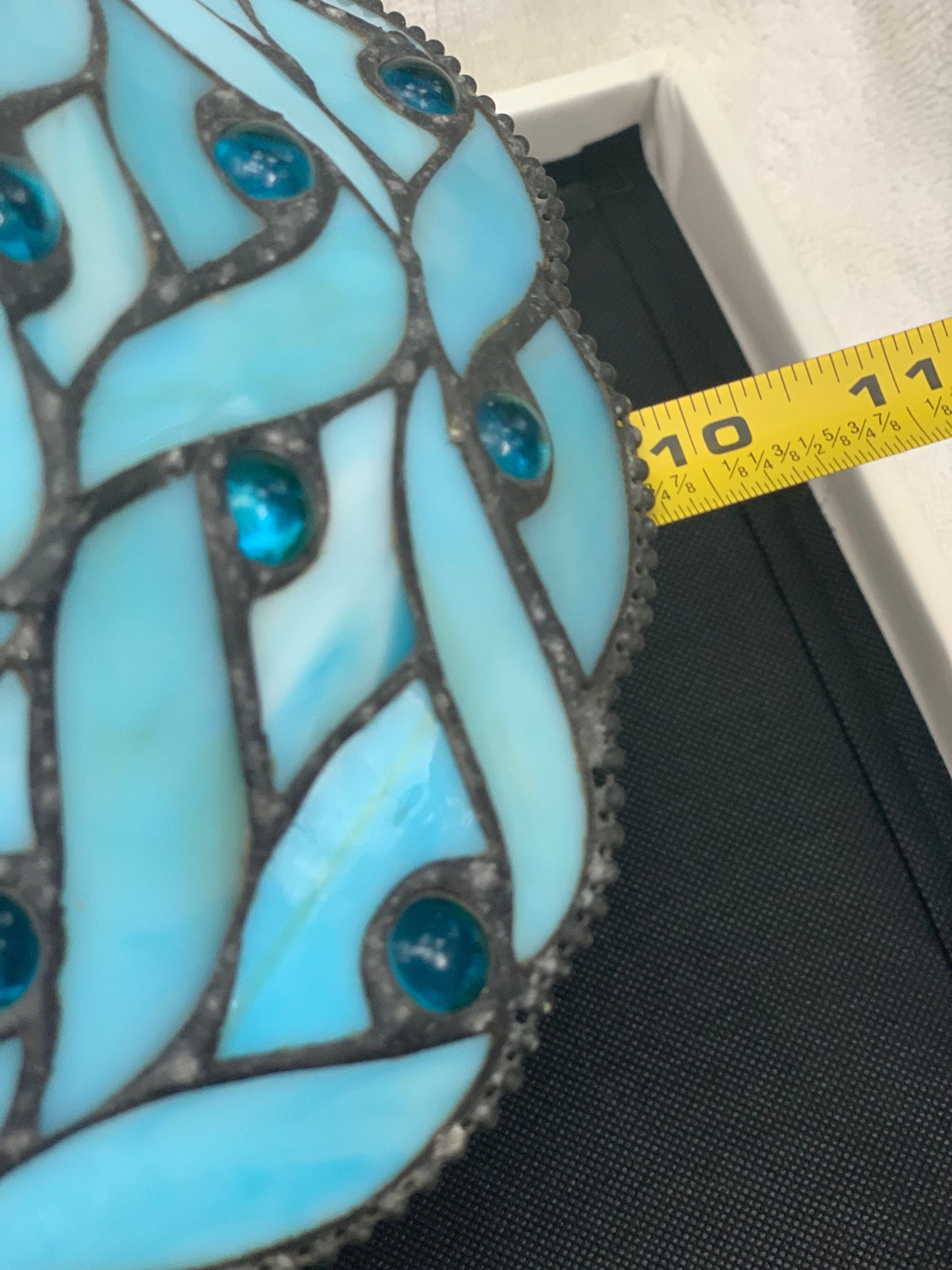 Blue Stained Glass tea light lamp