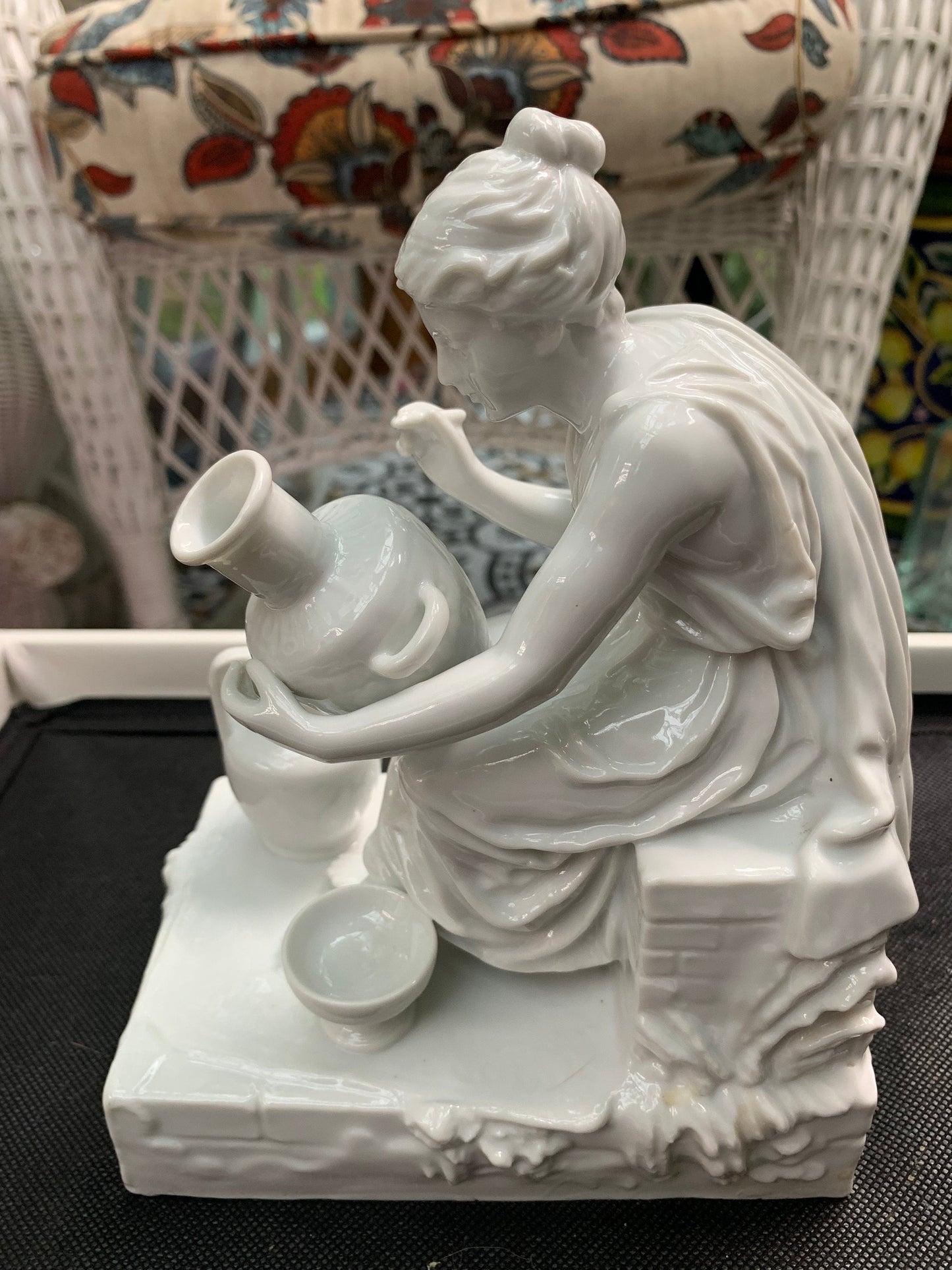 PARIAN BISQUE Porcelain Roman / Greek Potters Bookend Figurine 8 X 6"