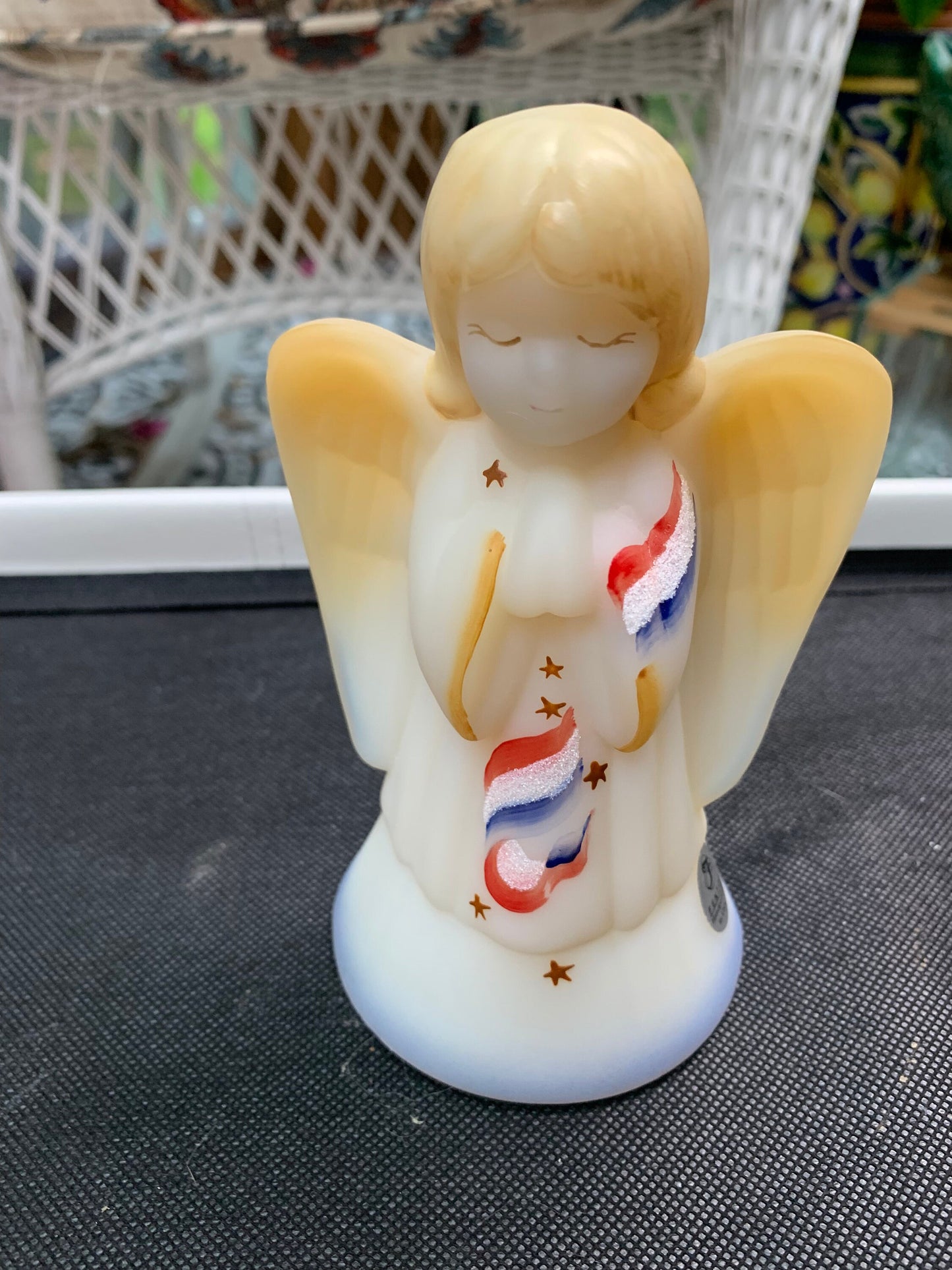 Rare Fenton Uranium Patriotic Angel