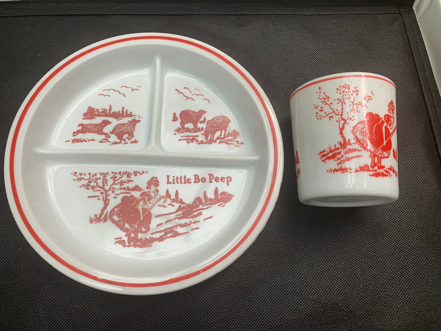 Vintage Little Bo Peep plate and cup Vitrock