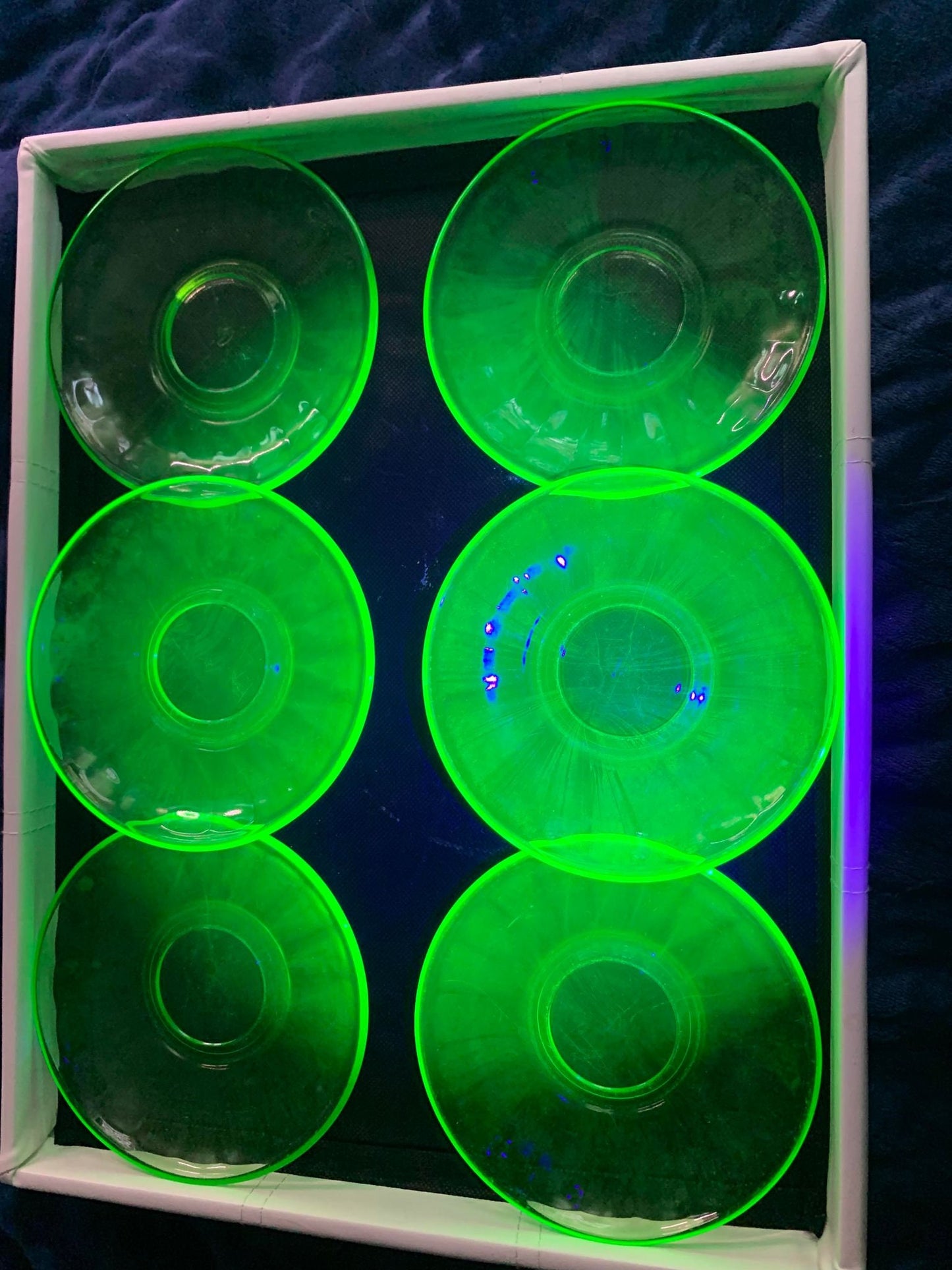 Uranium Federal Glass Saucers set of 6