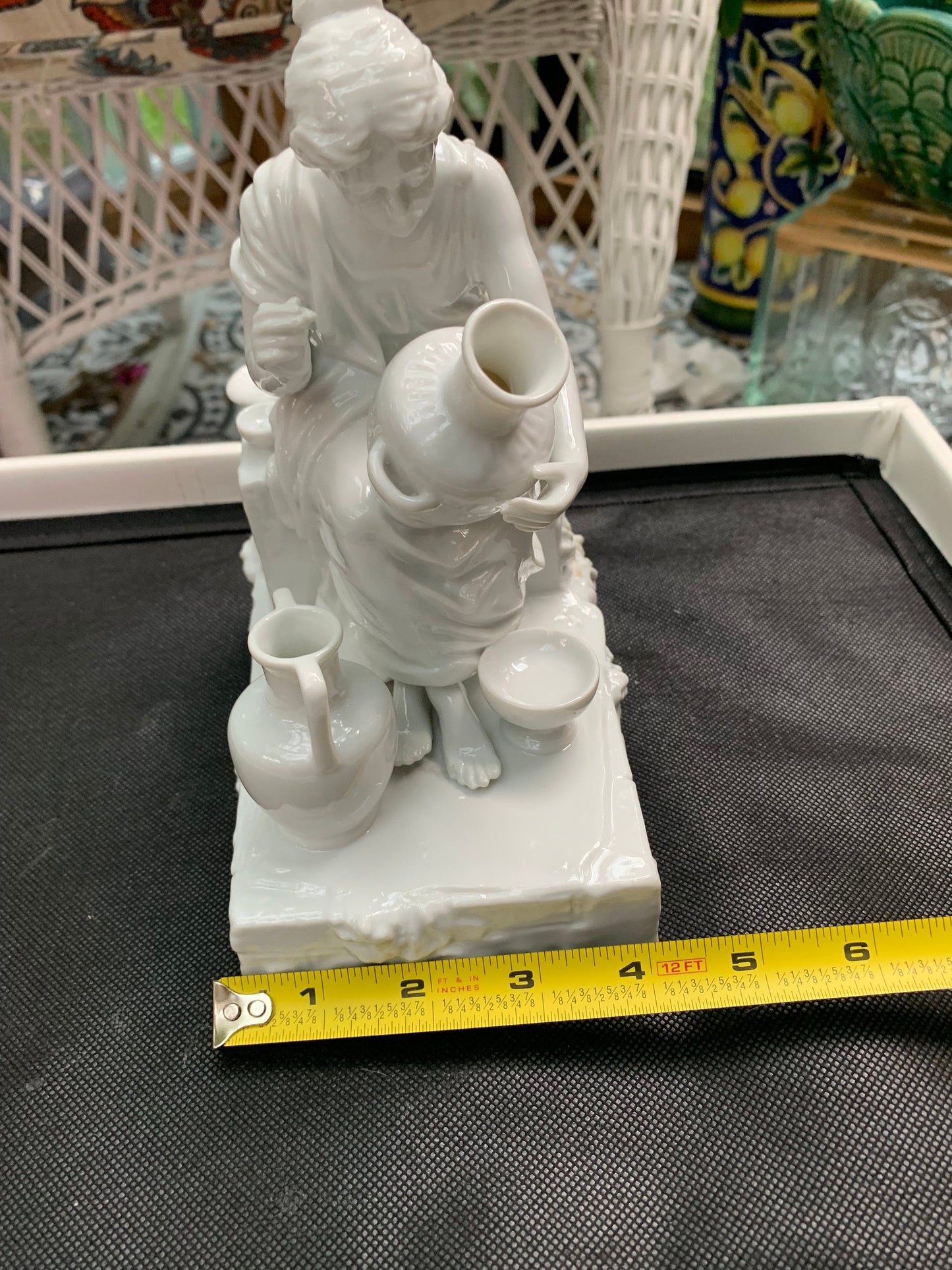 PARIAN BISQUE Porcelain Roman / Greek Potters Bookend Figurine 8 X 6"