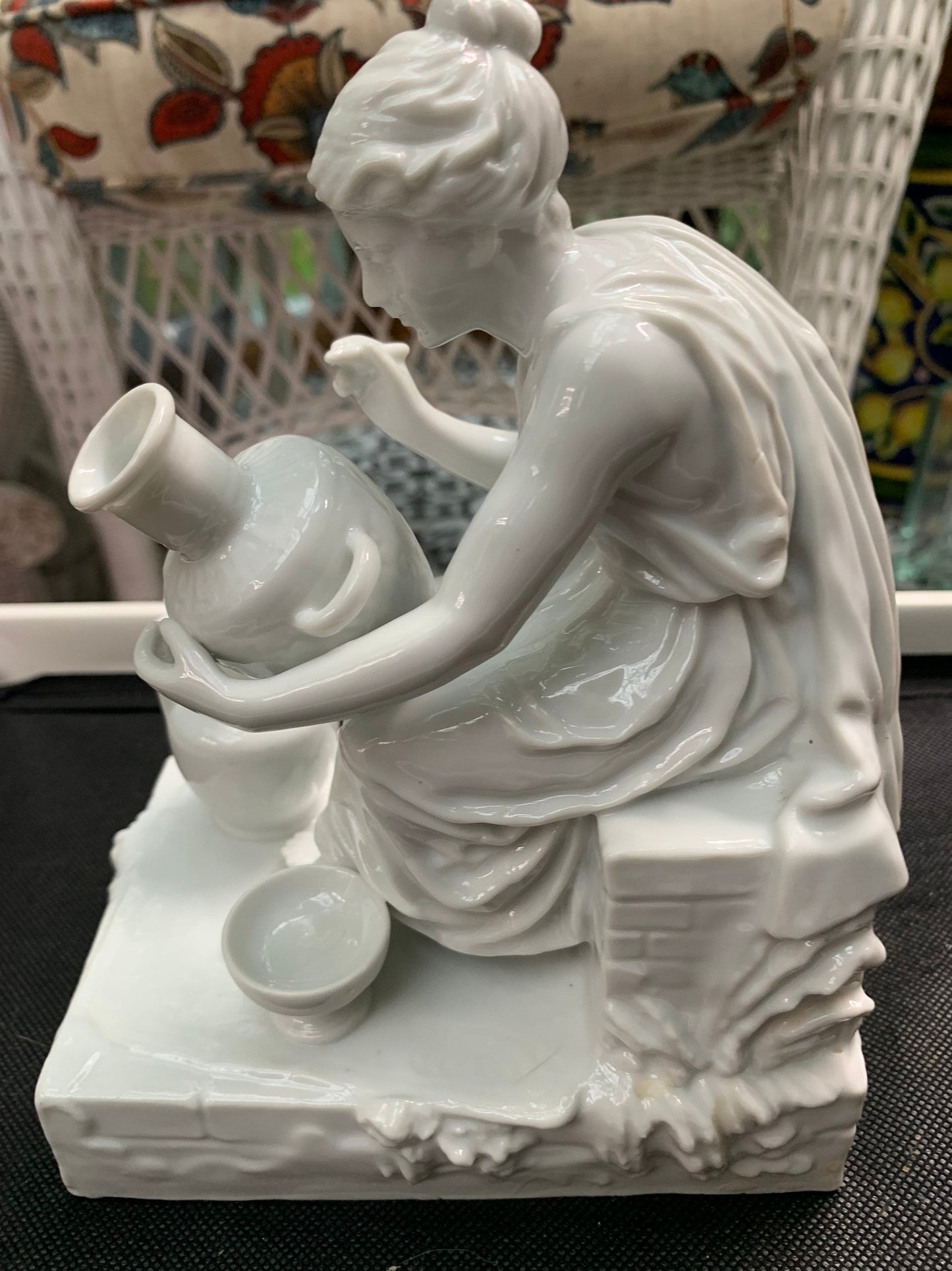 PARIAN BISQUE Porcelain Roman / Greek Potters Bookend Figurine 8 X 6"