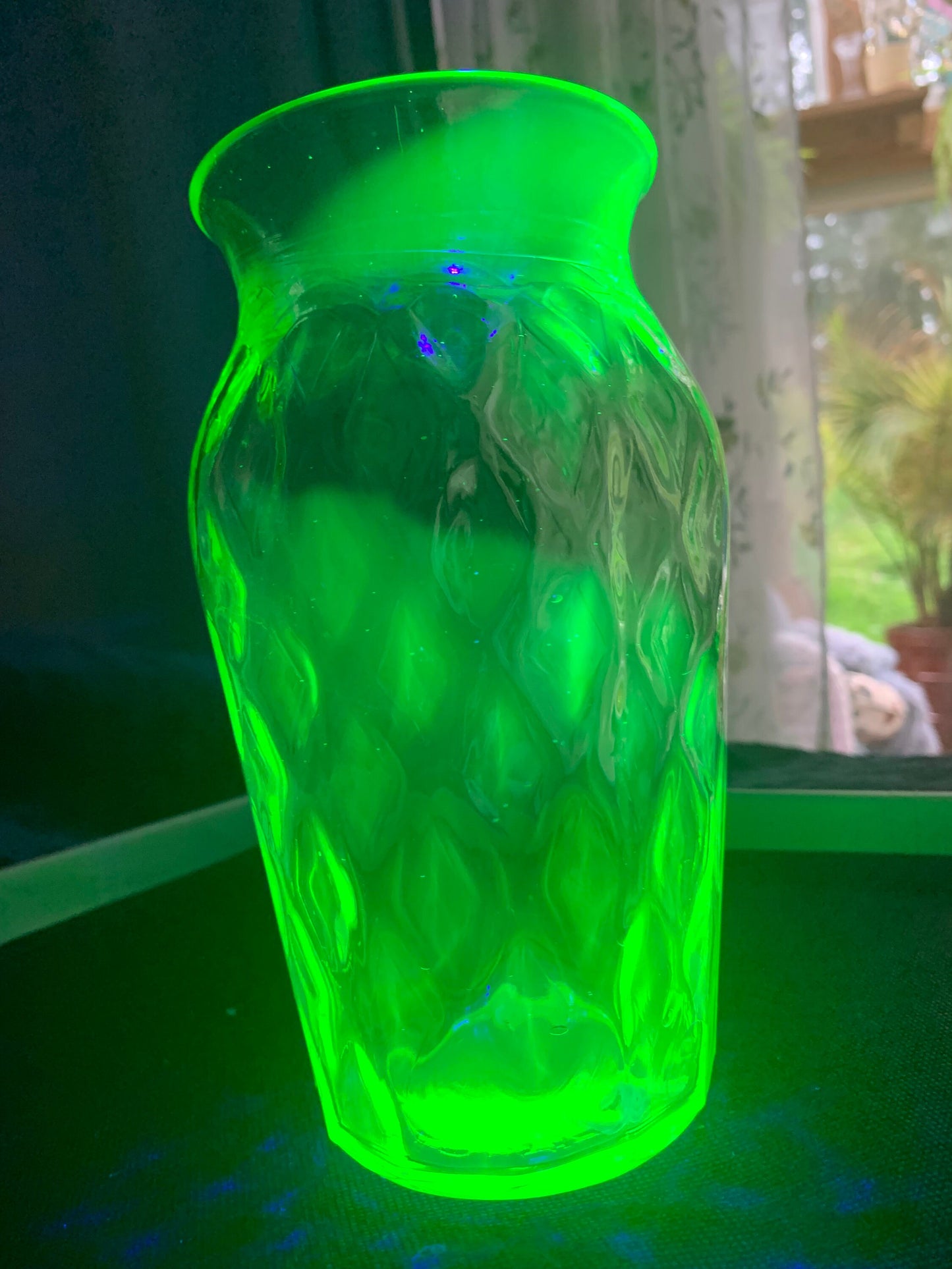 8 inch Hazel Atlas Uranium Vase with Lovely Glow